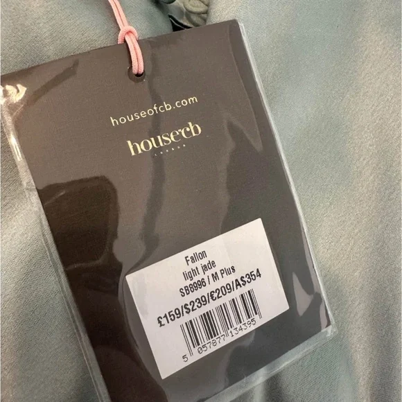 House of CB Green Satin Chemise with Floral Embroidery - Picture 4 of 5